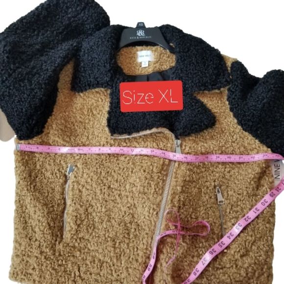 1 DAY SALE NEW Nine West MOTO Teddy/Sherpa Jacket - Picture 7 of 12